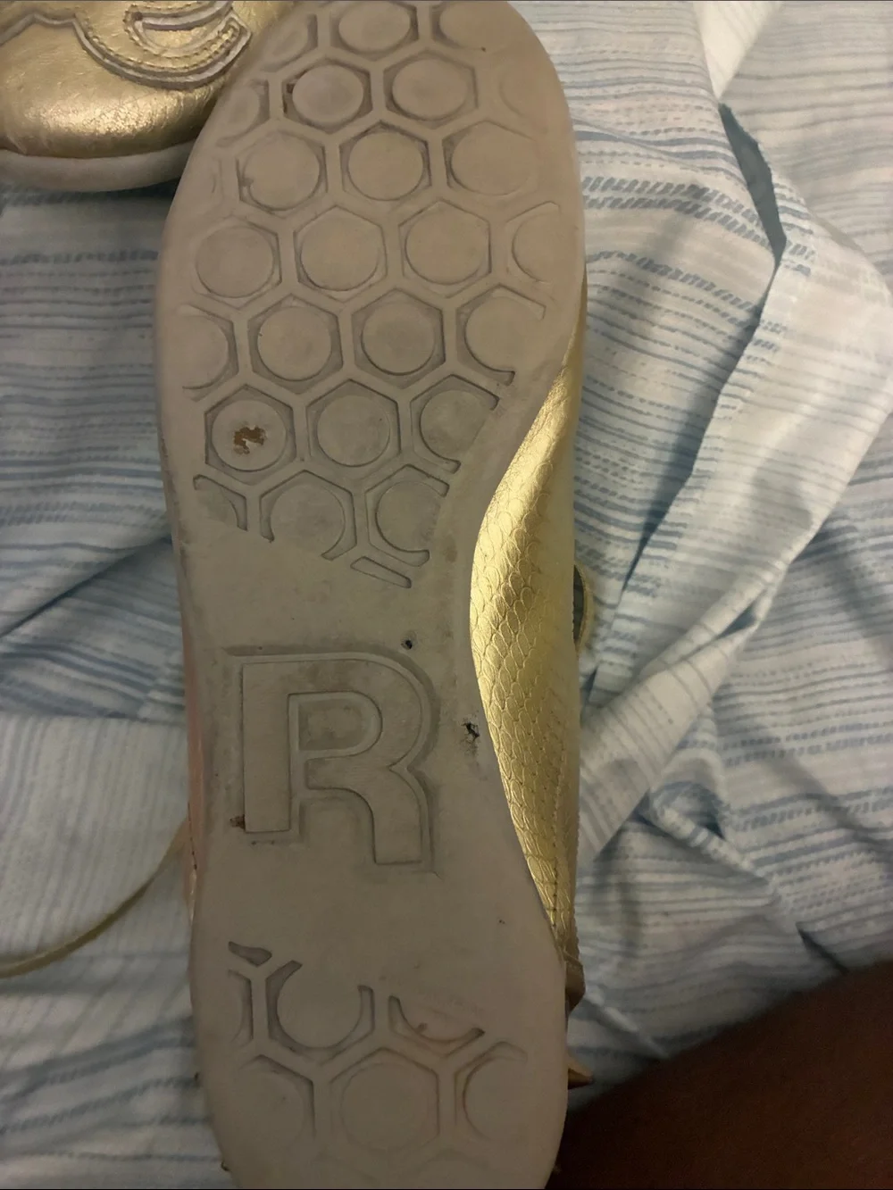 Reebok Metallic Gold High-Top Lace-Up Sneakers